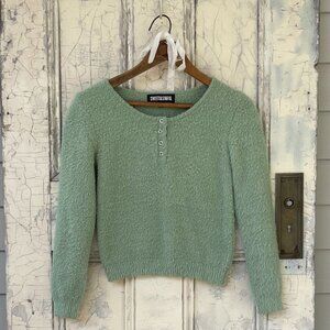 Cropped Wooly Sweater-Pastel Green (Extra Small)